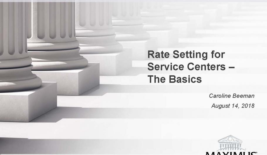 Image of Rating Setting for Service Centers webinar slide.